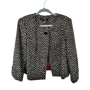 3286)Lifestyle Attitude by Larry Levine Wool Blend Tweed Career Blazer Sz 14